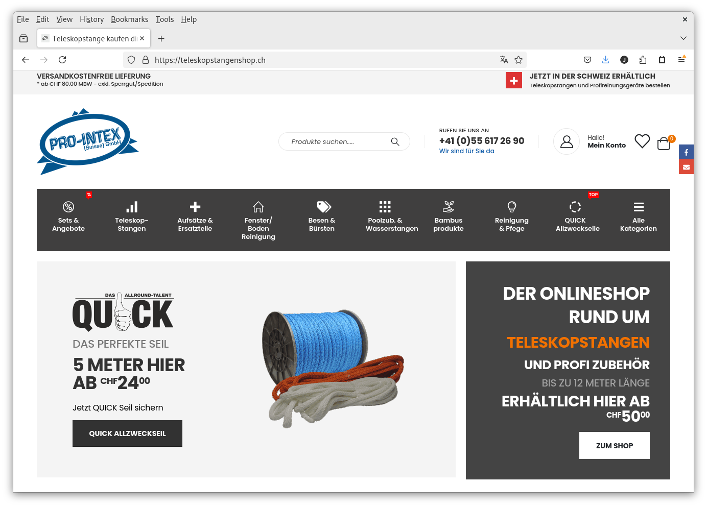 Pro Intex Webshop teleskopstangenshop.ch