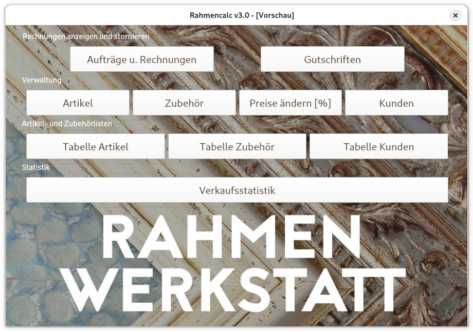 Referenz Software für Bilderrahmen Werkstätten